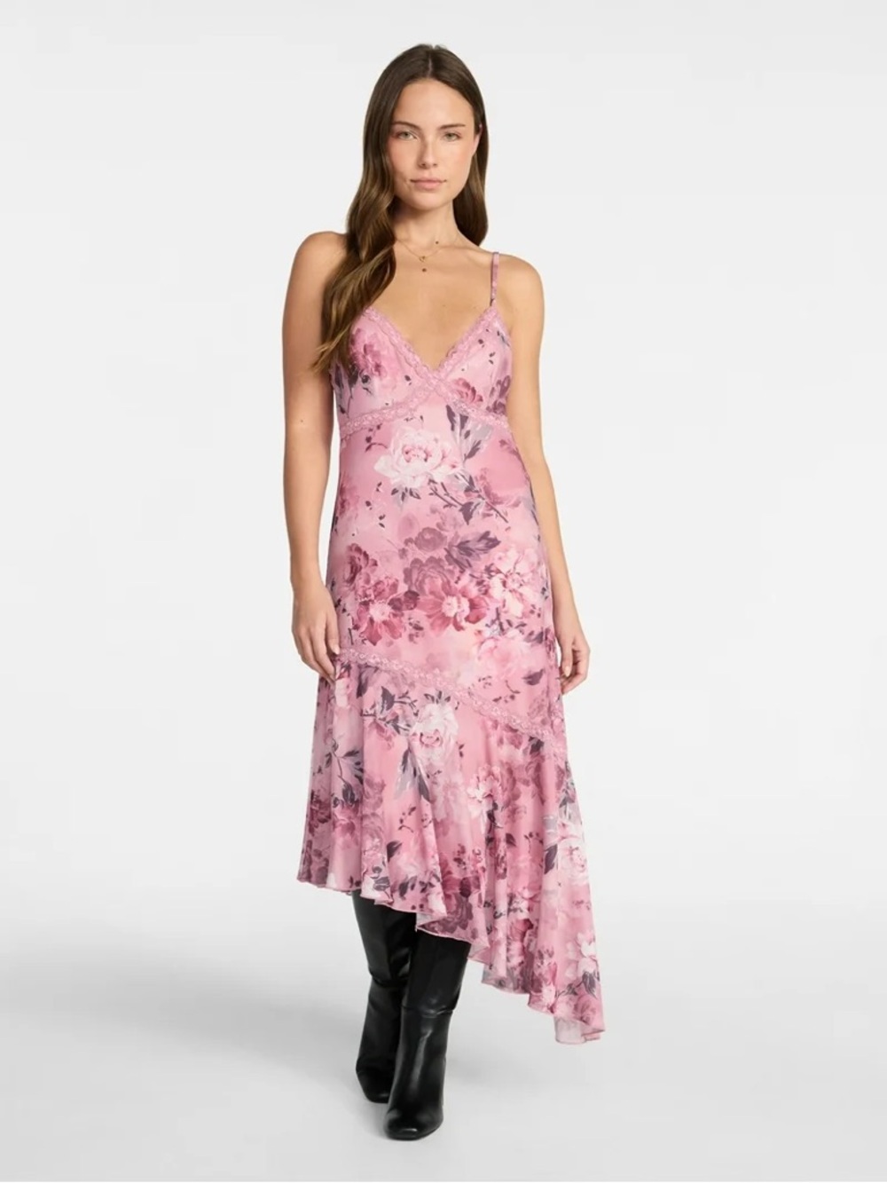 Madden NYC Women's Asymmetrical Midi Dress